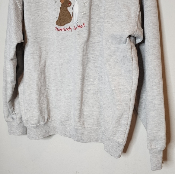 "My Grandkids are Pawsitively Purrfect" embroidered grey sweatshirt. Size 2X - Picture 9 of 14